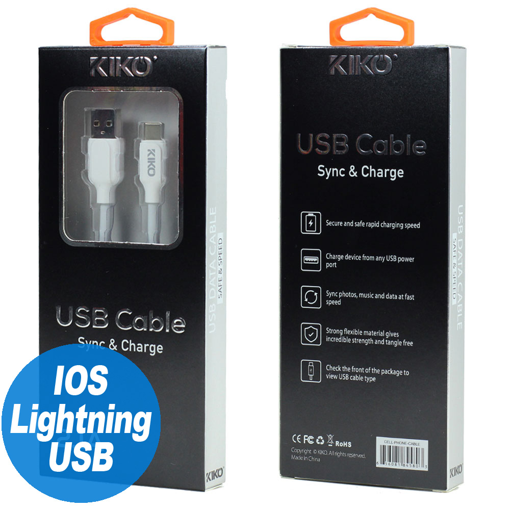 iPHONE IOS Lightning 2.1A Strong Heavy Duty Armor USB Cable 3FT (White)
